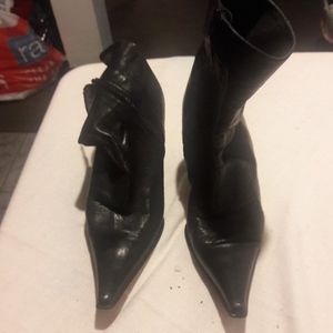 Wedge leather boots